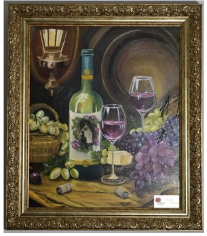 GLASSES AND GRAPES STILL LIFE PAINTING